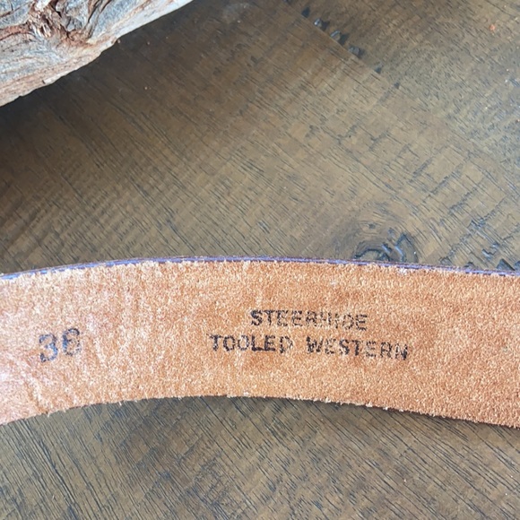 Vintage belt with copper/leather buckle - Picture 2 of 6